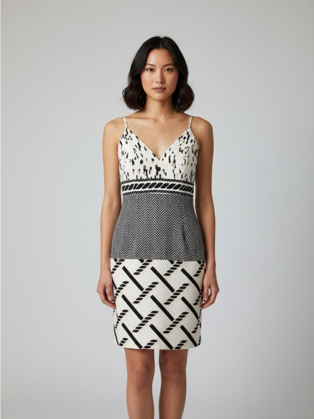 WOMEN’S SHONA JOY CESTINE COCKTAIL DRESS V-NECK BODY-CON SPAGHETTI STRAPS SZ 8 M